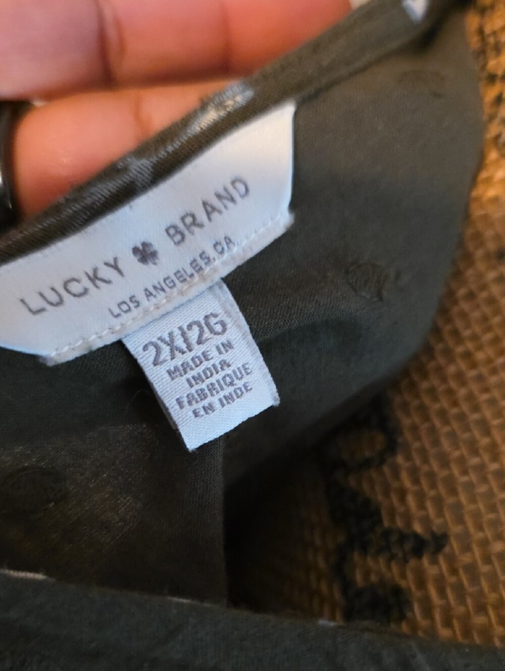 Lucky Brand Olive Green Floral V-Neck Sleeveless Top - Picture 2 of 5
